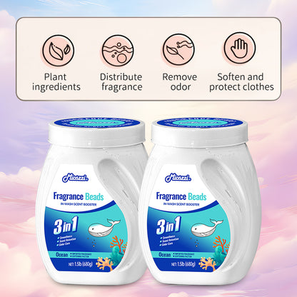 1. Laundry fragrance beads use deodorizing technology to effectively decompose odor molecules.

2. Microcapsule sandblasting technology allows clothes to retain fragrance for a long time.

3. Clothing deodorizing beads can effectively remove sweat stains that are difficult to remove.

4. Effectively soften fabrics, prevent static electricity, and prevent clothes from clumping.

5. Super value combination pack, suitable for home use, safe and easy-to-melt formula.