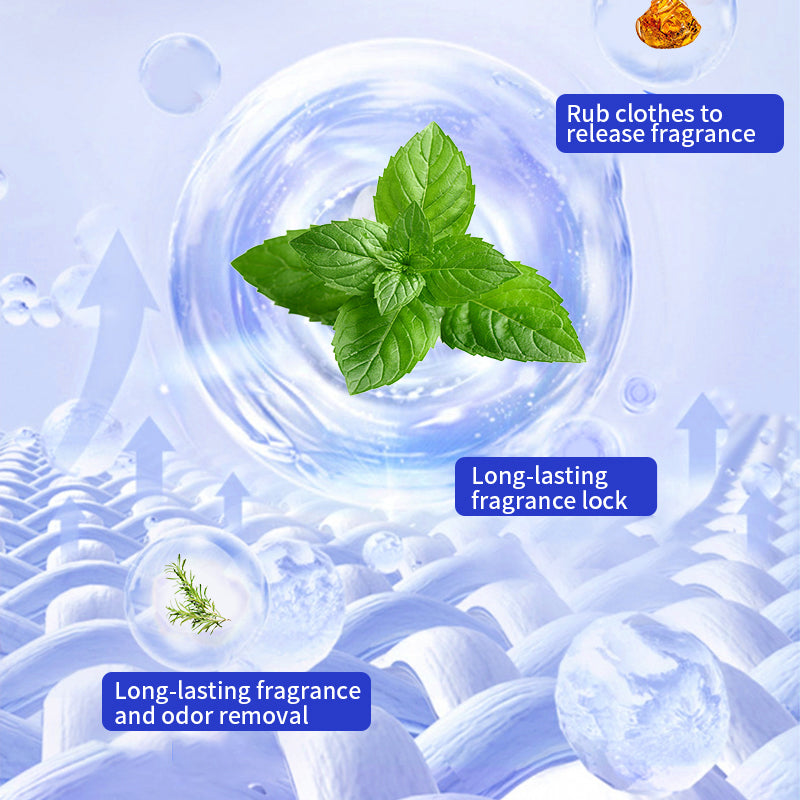 1. Soften, retain scent and protect color in one.

2. Use laundry scent beads to effectively prevent fabric damage.

3. Effectively remove sweat and oil smoke odors that are difficult to remove.

4. Suitable for all clothing, including towels, sportswear and pajamas.

5. Use deodorant beads to refresh body odor, restore natural fragrance, and keep a good mood all day long.