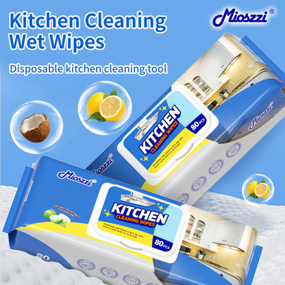 1. Gentle alcohol-free formula, carefully cares for your hands and effectively reduces irritation.

2. Easily deal with stubborn oil stains and daily dust in the kitchen, making cleaning simple and efficient.

3. Multifunctional application scenarios, not limited to the kitchen, but can also effectively clean and renew car interiors, home decorations and office desks.

4. Fresh coconut-scented kitchen wipes quickly decompose oil stains and leave a pleasant aroma.

5. Made of high-quality non-woven fabric, t