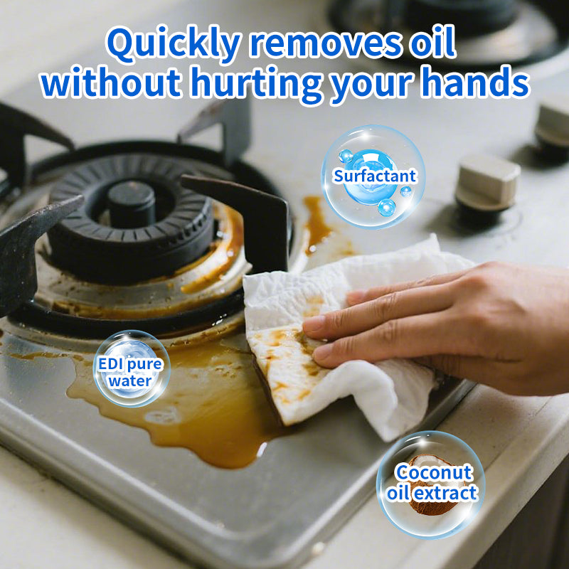 1. Gentle alcohol-free formula, carefully cares for your hands and effectively reduces irritation.

2. Easily deal with stubborn oil stains and daily dust in the kitchen, making cleaning simple and efficient.

3. Multifunctional application scenarios, not limited to the kitchen, but can also effectively clean and renew car interiors, home decorations and office desks.

4. Fresh coconut-scented kitchen wipes quickly decompose oil stains and leave a pleasant aroma.

5. Made of high-quality non-woven fabric