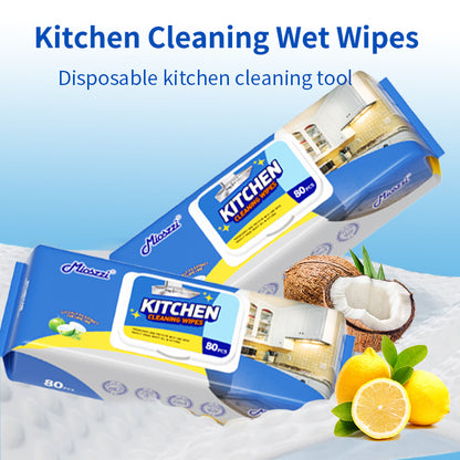 1. Contains highly effective degreasing essence ingredients, and the cleaning effect is far superior to ordinary rags.

2. Widely used in areas such as cookers, tableware, countertops, kitchen walls, range hoods, and sinks.

3. Deeply decomposes stubborn grease, keeping the clean surface as bright and clean as new.

4. Kitchen cleaning wipes are made of spunlace non-woven fabrics, which are thick, soft to the touch and durable.

5. All-purpose cleaning wipes, disposable and rinse-free, convenient and worry-