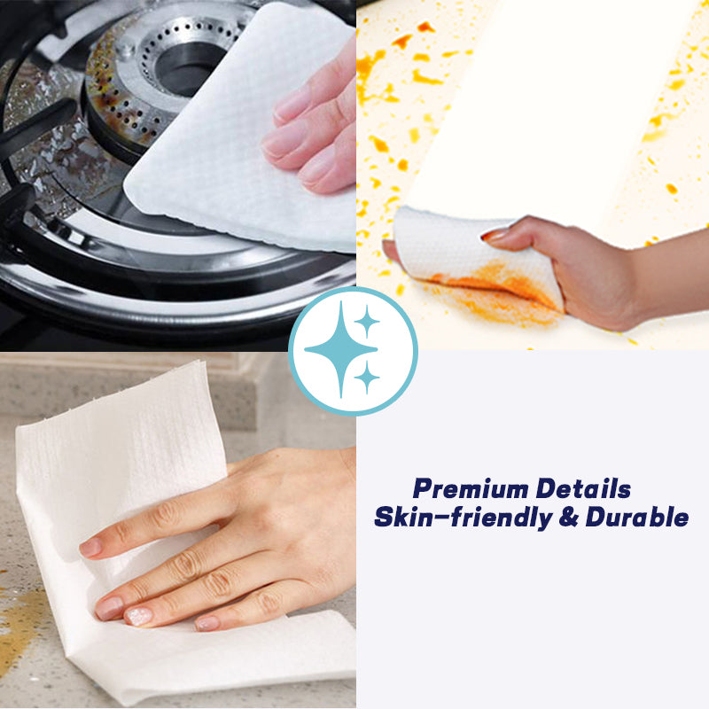 1. Add surfactants to deeply disintegrate oil stains, and the cleaning power is several times higher than that of ordinary rags.

2. Suitable for pots, tableware, stoves, walls, range hoods, sinks and kitchen appliances, easily cope with various oil stains.

3. Soft, thick and skin-friendly material, not easy to tear or shed, the surface is smooth and traceless after wiping.

4. Pearl pattern non-woven fabric, flexible and oil-absorbent and not easy to break, can be repeatedly wiped in multiple areas.