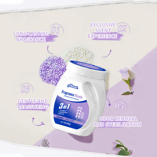1. Laundry fragrance enhancement beads that can be used as air fresheners.

2. The fragrance enhancement beads can effectively remove room odors.

3. Air freshener and home fragrance for the house, car or bathroom.

4. Friendly material formula, pet-friendly, safe for home use.

5. 1.5 pound large barrel, suitable for home use, large quantity, affordable price.