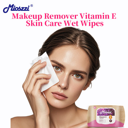 1. Makeup remover wipes containing vitamin E to remove makeup and moisturize the skin.

2. Hypoallergenic formula, no fragrance added no irritating chemicals.

3. Powerfully remove dirt, oil and makeup, leaving your face feeling refreshed, moisturized and clean.

4. Smooth texture cleansing wipes, low friction, will not damage the stratum corneum.

5. Portable packaging, suitable for daily skin care and travel essentials.