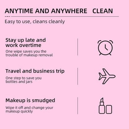 1. Makeup remover wipes containing vitamin E to remove makeup and moisturize the skin.

2. Hypoallergenic formula, no fragrance added no irritating chemicals.

3. Powerfully remove dirt, oil and makeup, leaving your face feeling refreshed, moisturized and clean.

4. Smooth texture cleansing wipes, low friction, will not damage the stratum corneum.

5. Portable packaging, suitable for daily skin care and travel essentials.