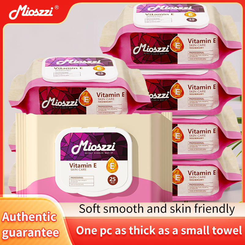 1. Makeup remover wipes containing vitamin E to remove makeup and moisturize the skin.

2. Hypoallergenic formula, no fragrance added no irritating chemicals.

3. Powerfully remove dirt, oil and makeup, leaving your face feeling refreshed, moisturized and clean.

4. Smooth texture cleansing wipes, low friction, will not damage the stratum corneum.

5. Portable packaging, suitable for daily skin care and travel essentials.