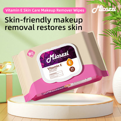 1. Makeup remover wipes containing vitamin E to remove makeup and moisturize the skin.

2. Hypoallergenic formula, no fragrance added no irritating chemicals.

3. Powerfully remove dirt, oil and makeup, leaving your face feeling refreshed, moisturized and clean.

4. Smooth texture cleansing wipes, low friction, will not damage the stratum corneum.

5. Portable packaging, suitable for daily skin care and travel essentials.