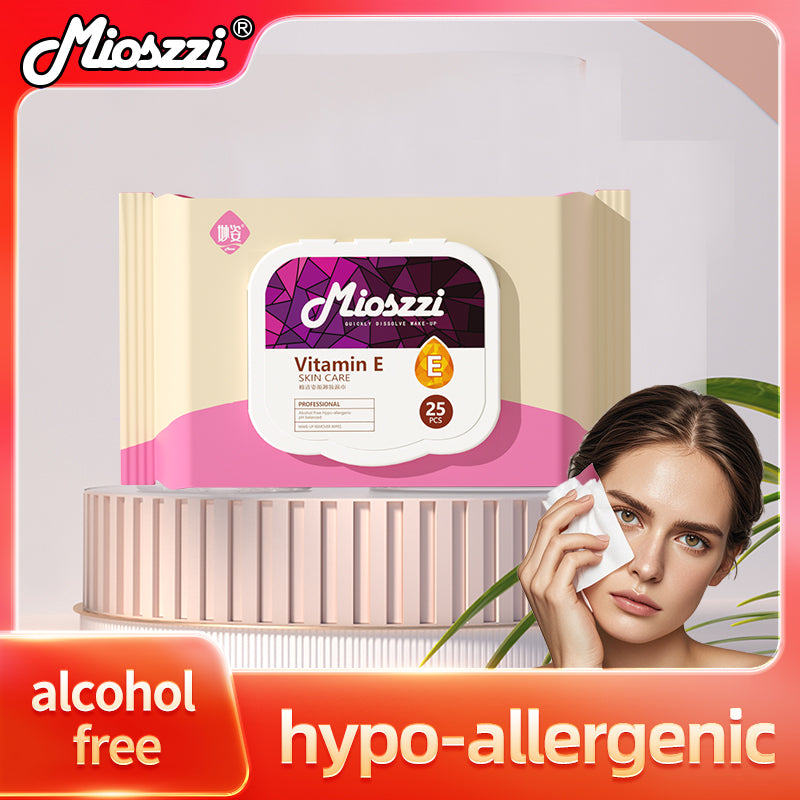 1. Makeup remover wipes containing vitamin E to remove makeup and moisturize the skin.

2. Hypoallergenic formula, no fragrance added no irritating chemicals.

3. Powerfully remove dirt, oil and makeup, leaving your face feeling refreshed, moisturized and clean.

4. Smooth texture cleansing wipes, low friction, will not damage the stratum corneum.

5. Portable packaging, suitable for daily skin care and travel essentials.