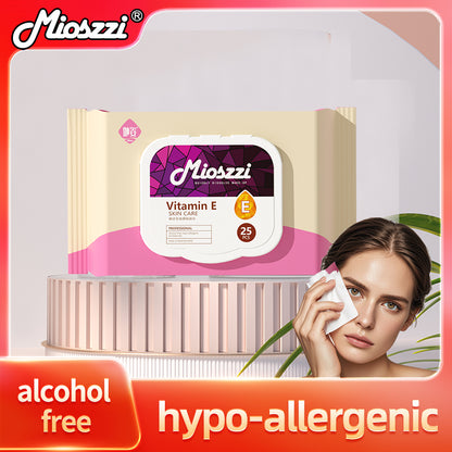 1. Makeup remover wipes containing vitamin E to remove makeup and moisturize the skin.

2. Hypoallergenic formula, no fragrance added no irritating chemicals.

3. Powerfully remove dirt, oil and makeup, leaving your face feeling refreshed, moisturized and clean.

4. Smooth texture cleansing wipes, low friction, will not damage the stratum corneum.

5. Portable packaging, suitable for daily skin care and travel essentials.