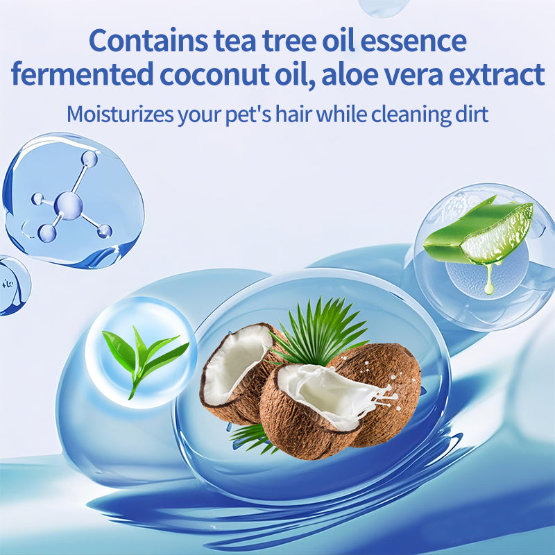 1. Gently remove dirt, debris, and odors. And has excellent deodorizing ability, bringing a refreshing experience to pets.

2. Added fermented coconut oil, tea tree oil, and aloe vera extract ingredients to deeply nourish the hair and smooth frizz.

3. Effectively remove sweat and dirt, while playing an antibacterial role to protect the health of pets.

4. Exuding a refreshing coconut aroma, it can calm and soothe the tension of pets, allowing pets to enjoy cleaning.

5. Multifunctional pet finger wipes,