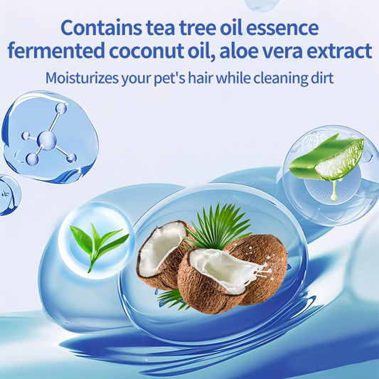 1. Gently remove dirt, debris, and odors. And has excellent deodorizing ability, bringing a refreshing experience to pets.

2. Added fermented coconut oil, tea tree oil, and aloe vera extract ingredients to deeply nourish the hair and smooth frizz.

3. Effectively remove sweat and dirt, while playing an antibacterial role to protect the health of pets.

4. Exuding a refreshing coconut aroma, it can calm and soothe the tension of pets, allowing pets to enjoy cleaning.

5. Multifunctional pet finger wipes,