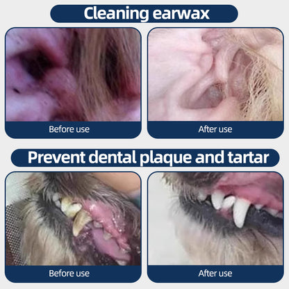 1. Gently removes dirt, debris and odors. Super deodorizing power.
2. Infused with fermented coconut oil to nourish and smooth hair.
3. Removes sweat and dirt while fighting bacteria.
4. The fresh coconut scent calms and soothes your pet's mood and makes your pet fall in love with cleanliness.
5. Multi-purpose pet finger wipes for cleaning the body and teeth.