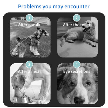 1. Soothing cleansing formula, clean anus and anal gland hygiene, so that pets are refreshed and comfortable.
2. Antibacterial and deodorant pet wipes can effectively kill bacteria.
3. Clean deodorant wipes to gently remove dirt, debris, and odors.
4. Universal pet wipes for cats, dogs, rabbits and hamsters.
5. Finger wipes can be cleaned 360 degrees without missing anything.