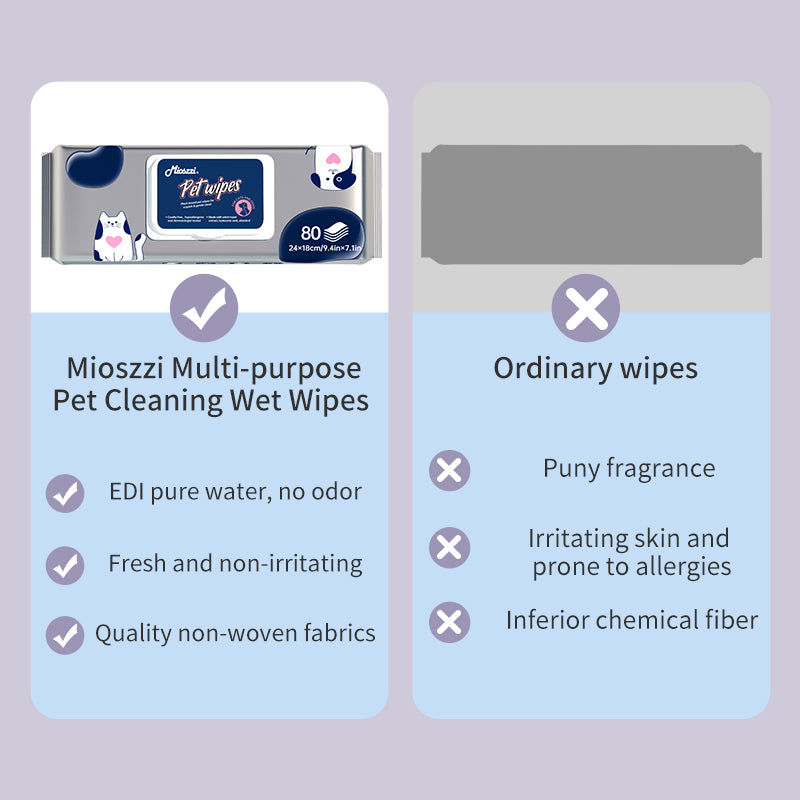 1. Soothing cleansing formula, clean anus and anal gland hygiene, so that pets are refreshed and comfortable.
2. Antibacterial and deodorant pet wipes can effectively kill bacteria.
3. Clean deodorant wipes to gently remove dirt, debris, and odors.
4. Universal pet wipes for cats, dogs, rabbits and hamsters.
5. Finger wipes can be cleaned 360 degrees without missing anything.