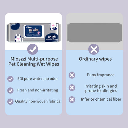 1. Soothing cleansing formula, clean anus and anal gland hygiene, so that pets are refreshed and comfortable.
2. Antibacterial and deodorant pet wipes can effectively kill bacteria.
3. Clean deodorant wipes to gently remove dirt, debris, and odors.
4. Universal pet wipes for cats, dogs, rabbits and hamsters.
5. Finger wipes can be cleaned 360 degrees without missing anything.