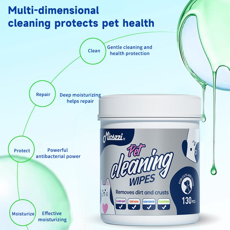 1. Universal wipes that can be used to clean skin and hair.
2. Pure water wipes, mild formula, hypoallergenic, safe for sensitive skin.
3. Antibacterial and deodorant wipes to effectively reduce dog dander and remove dirt and bacteria.
4. Bucket wipes don't leak easily, keeping pets fresh during travel.
The 5. 3D three-dimensional pearl pattern design of the disc wipes is more convenient to clean and effectively remove dirt.