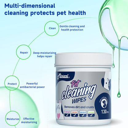 1. Universal wipes that can be used to clean skin and hair.
2. Pure water wipes, mild formula, hypoallergenic, safe for sensitive skin.
3. Antibacterial and deodorant wipes to effectively reduce dog dander and remove dirt and bacteria.
4. Bucket wipes don't leak easily, keeping pets fresh during travel.
The 5. 3D three-dimensional pearl pattern design of the disc wipes is more convenient to clean and effectively remove dirt.