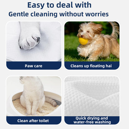 1. Universal wipes that can be used to clean skin and hair.
2. Pure water wipes, mild formula, hypoallergenic, safe for sensitive skin.
3. Antibacterial and deodorant wipes to effectively reduce dog dander and remove dirt and bacteria.
4. Bucket wipes don't leak easily, keeping pets fresh during travel.
The 5. 3D three-dimensional pearl pattern design of the disc wipes is more convenient to clean and effectively remove dirt.