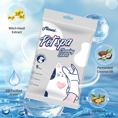 1. Safe formula, alcohol free, safe for pets, pet-friendly wipes.

2. Added jojoba oil essence, nourishes and smoothes hair.

3. Effectively removes dirt and stops itching.

4. Multi-purpose wipes for cleaning pet buttocks and eyes.

5. Pet grooming SPA wipes, one wipe equals one bath.