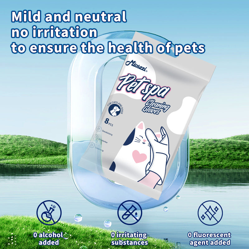 1. Safe formula, alcohol free, safe for pets, pet-friendly wipes.

2. Added jojoba oil essence, nourishes and smoothes hair.

3. Effectively removes dirt and stops itching.

4. Multi-purpose wipes for cleaning pet buttocks and eyes.

5. Pet grooming SPA wipes, one wipe equals one bath.