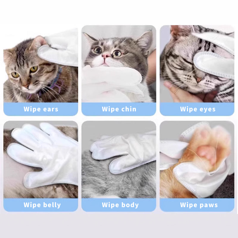 1. Safe formula, alcohol free, safe for pets, pet-friendly wipes.

2. Added jojoba oil essence, nourishes and smoothes hair.

3. Effectively removes dirt and stops itching.

4. Multi-purpose wipes for cleaning pet buttocks and eyes.

5. Pet grooming SPA wipes, one wipe equals one bath.