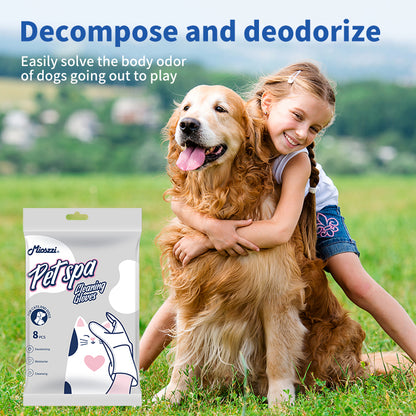 1. Safe formula, alcohol free, safe for pets, pet-friendly wipes.

2. Added jojoba oil essence, nourishes and smoothes hair.

3. Effectively removes dirt and stops itching.

4. Multi-purpose wipes for cleaning pet buttocks and eyes.

5. Pet grooming SPA wipes, one wipe equals one bath.