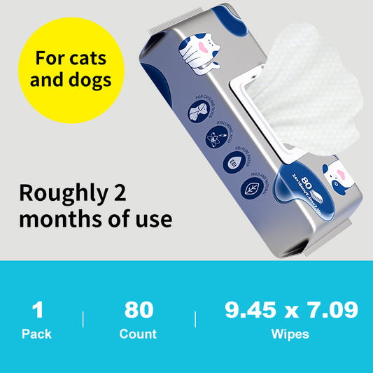 1. General-purpose wipes, designed for daily cleaning of pets, suitable for skin and hair care.

2. EDI pure water formula, mild and hypoallergenic formula, safer for sensitive skin.

3. Inhibit bacterial growth, significantly reduce dandruff production, and deepen decontamination more thoroughly.

4. Double-layer sealing design, leak-proof and moisture-locking, keep pets fresh for a long time during long journeys.

5. The larger and thicker single piece covers an area of 30%, the pearl pattern enhances fri