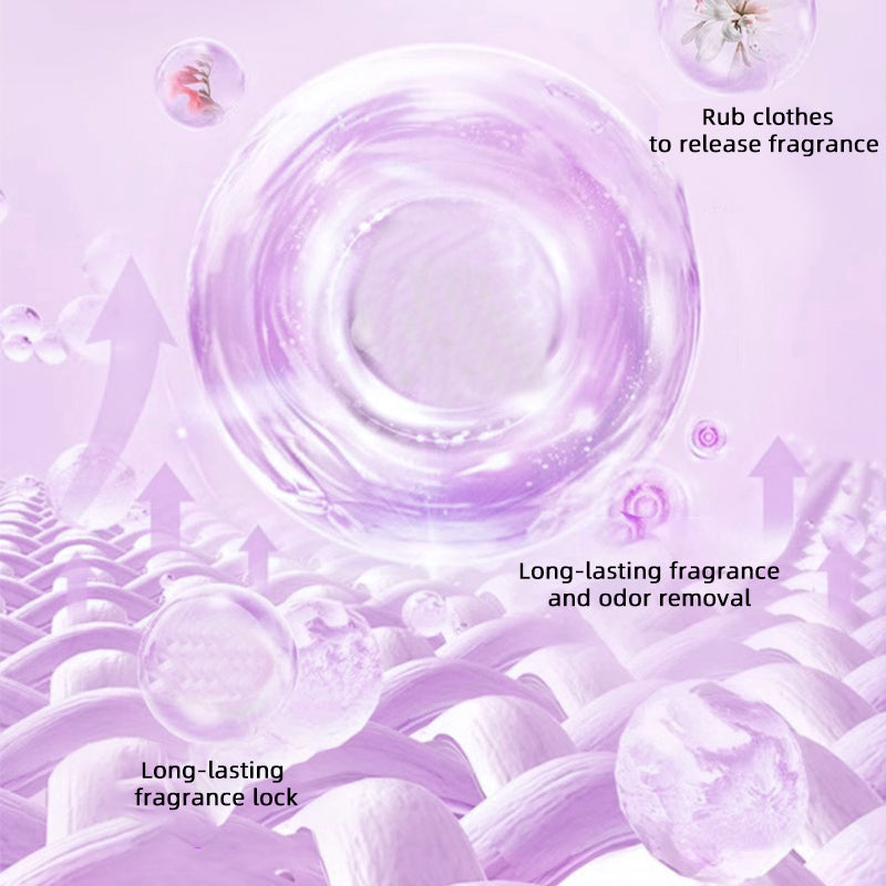 1. Soften, retain scent and protect color in one.

2. Use laundry scent beads to effectively prevent fabric damage.

3. Effectively remove sweat and oil smoke odors that are difficult to remove.

4. Suitable for all clothing, including towels, sportswear and pajamas.

5. Use deodorant beads to refresh body odor, restore natural fragrance, and keep a good mood all day long.