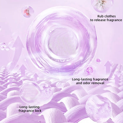 1. Soften, retain scent and protect color in one.

2. Use laundry scent beads to effectively prevent fabric damage.

3. Effectively remove sweat and oil smoke odors that are difficult to remove.

4. Suitable for all clothing, including towels, sportswear and pajamas.

5. Use deodorant beads to refresh body odor, restore natural fragrance, and keep a good mood all day long.