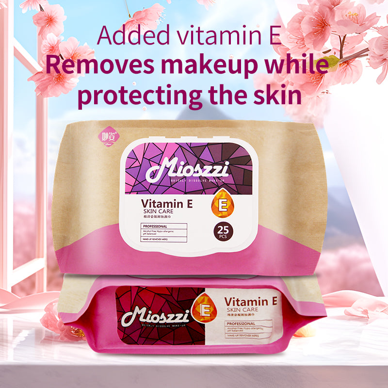 1. Makeup remover wipes with vitamin E to cleanse and moisturize skin.

2. Hypoallergenic formula without added fragrance and harsh chemicals.

3. Effectively removes dirt, oil, and makeup, leaving your face feeling fresh, moisturized, and clean.

4. Smooth texture of flat facial cleansing wipes with low friction to ensure no damage to the stratum corneum.

5. Best facial cleansing wipes for cleansing, moisturizing and soothing.