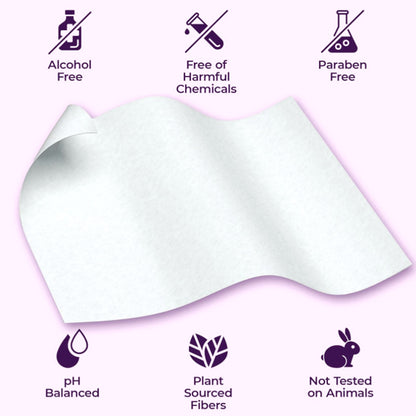 6 Packs Natural Feminine Care Wet Wipes Female Toilet Wipes Daily Refreshing Wipes Removes Odor PH Balanced No Chemical Alcohol Free Non Irritating Anti Itch Travel Size Women Wipes for Vagina & Armpit Cleaning