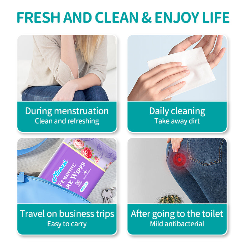 18 Packs Natural Feminine Care Wet Wipes Fresh & Clean Soft Pack Cleansing Wipes for Vagina Alcohol & Aluminum Free Anti-itch Deodorant Wipes for Women Private Parts Travel Size Packs Feminine Hygiene Products Adult Body Wet Wipes