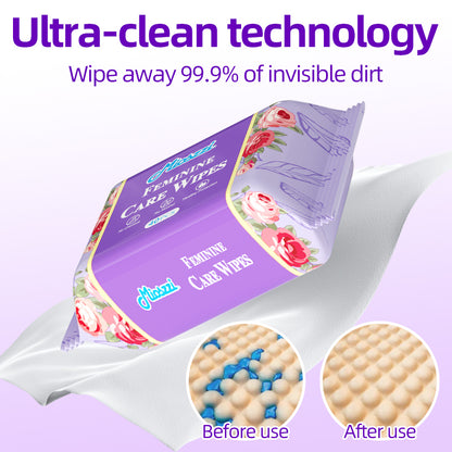 1. Mild and weakly acidic, does not destroy immune balance.

2. Gentle formula without chemical additives, fragrance-free and non-irritating.

3. Super soft non-woven fabric, edelweiss-like skin-friendly touch.

4. Multi-purpose, suitable for cleaning during menstruation and after intimacy.

5.Deodorant body wipes effectively eliminate dirt, grime and sweat.

6. It can be easily put into pockets or bags when you go out without taking up space.