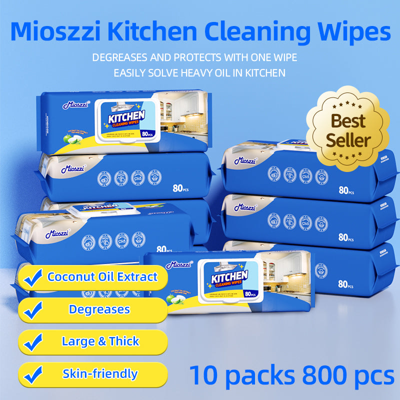 1、80 wet wipes per pack, super large package, cheap and affordable.

2、Add coconut oil extract, remove dirt without hurting hands.

3、Fresh scent, effectively removes bacteria and odors.

4、Multi-purpose wet wipes, one piece solves the cleaning problems of stoves, tableware and cooker hoods.

5、Super degreasing active factor, better than traditional rags and degreasers.