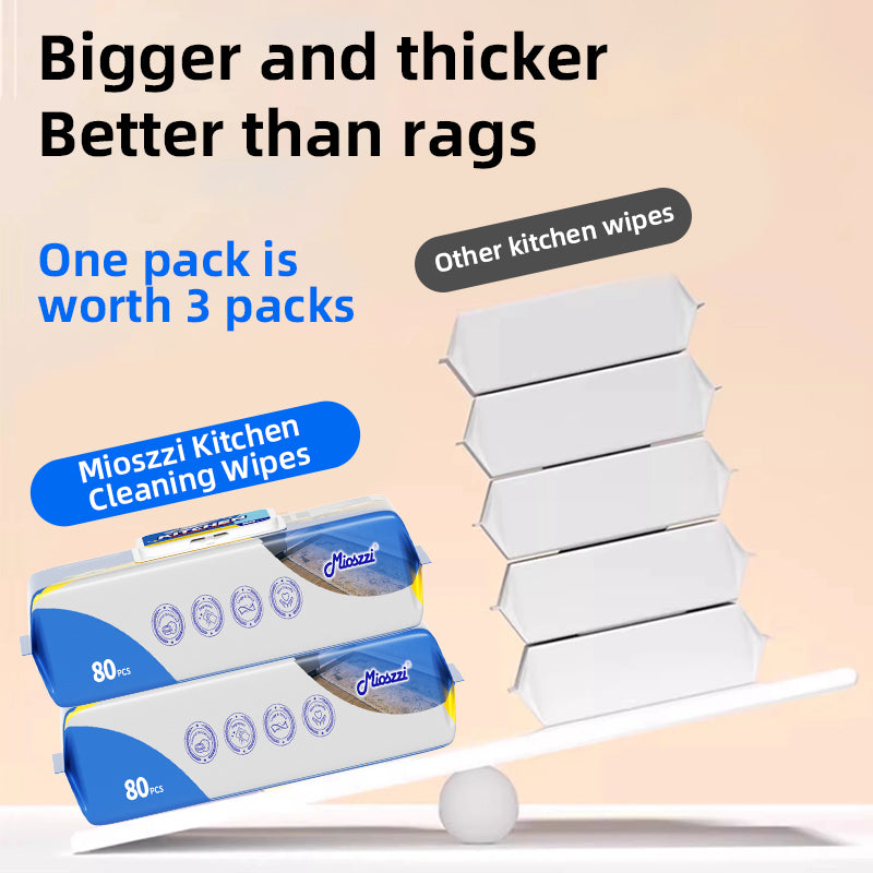 1、80 wet wipes per pack, super large package, cheap and affordable.

2、Add coconut oil extract, remove dirt without hurting hands.

3、Fresh scent, effectively removes bacteria and odors.

4、Multi-purpose wet wipes, one piece solves the cleaning problems of stoves, tableware and cooker hoods.

5、Super degreasing active factor, better than traditional rags and degreasers.
