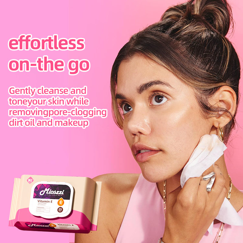 1、Contains sodium hyaluronate and vitamin E to remove makeup and moisturize the skin.

2、Portable pack, suitable for daily skin care and travel necessities.

3、Hypoallergenic formula, no added alcohol, mild and non-irritating, suitable for sensitive skin.

4、Strong makeup removal ability, a wet tissue can remove all facial makeup.

5、It is versatile and can remove dirt, grease and waterproof cosmetics.