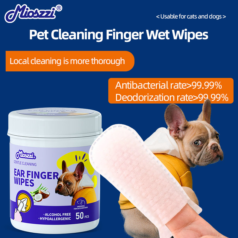 1. Safe formula, alcohol-free, safe for pets, pet-friendly wipes.

2. Added tea tree oil essence to nourish and smooth hair.

3. Powerful, effectively remove dirt and relieve itching.

4. Multifunctional finger wipes for cleaning pet buttocks and eyes.

5. Bucket packaging wipes, no need to worry about leakage.