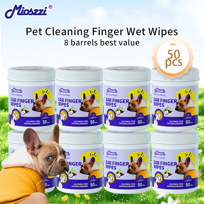 1. Safe formula, alcohol-free, safe for pets, pet-friendly wipes.

2. Added tea tree oil essence to nourish and smooth hair.

3. Powerful, effectively remove dirt and relieve itching.

4. Multifunctional finger wipes for cleaning pet buttocks and eyes.

5. Bucket packaging wipes, no need to worry about leakage.