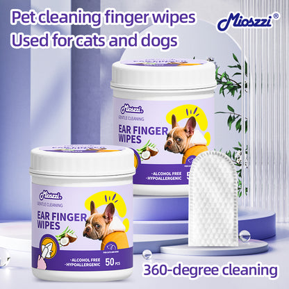 1. Safe alcohol-free formula, specially designed for pets, ensuring pet-friendly wipes.

2. Infused with tea tree oil essence, it effectively nourishes pet hair and brings a smooth and smooth effect.

3. It has strong cleaning power, can easily remove dirt on pets, and has an anti-itching effect.

4. Multifunctional finger wipes, suitable for cleaning and care of sensitive areas such as pets' buttocks and eyes.

5. It adopts a barrel packaging design with good sealing, so there is no need to worry about wip