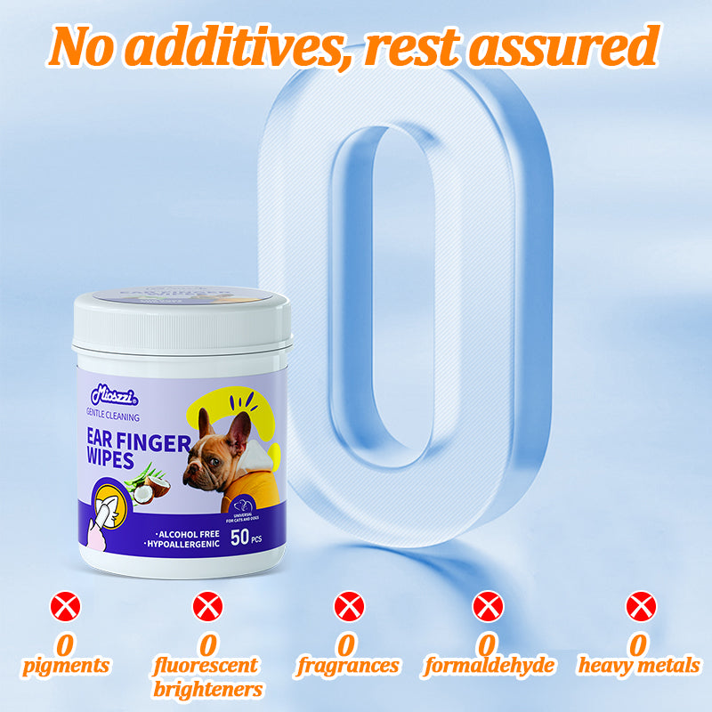 1. Natural and organic ingredients, vegan and cruelty-free.

2. Finger wipes can remove loose hair and dirt for quick cleaning.

3. Wipe away environmental allergens or irritants, and reduce dog dander very well.

4. Moisturize dry skin without rinsing, convenient and hygienic.

5. Universal wipes, suitable for both puppies and large dogs.