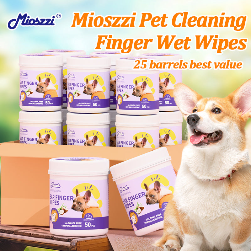 1. Natural and organic ingredients, vegan and cruelty-free.

2. Finger wipes can remove loose hair and dirt for quick cleaning.

3. Wipe away environmental allergens or irritants, and reduce dog dander very well.

4. Moisturize dry skin without rinsing, convenient and hygienic.

5. Universal wipes, suitable for both puppies and large dogs.