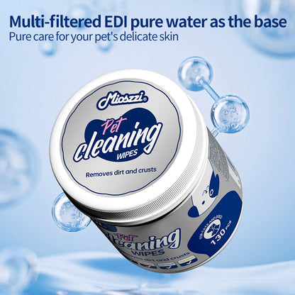 1. Water-based wipes, strong water absorption, quickly penetrate and moisturize pet skin, maintain soft touch.

2. 3D three-dimensional pearl pattern, soft touch, moderate friction, strong tear resistance, more efficient cleaning.

3. Add tea tree essential oil and fermented coconut oil to deeply decompose odor molecules, easily remove pet body odor and residual stains.

4. Contains no alcohol, fragrance or fluorescent agent, universal for cats and dogs, and safe for sensitive pets.