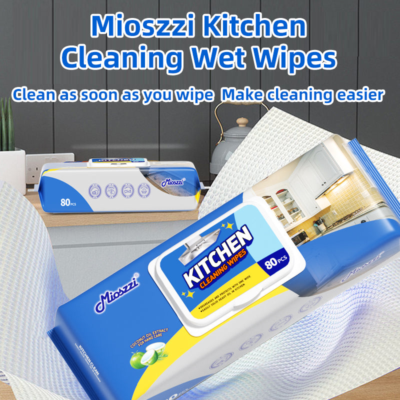 1. Added super degreasing active factor, stronger cleaning power than traditional rags.

2. Suitable for pots, bowls, kitchen tabletops, kitchen walls, range hoods and sinks, etc.

3. Powerfully remove stubborn oil stains and keep the surface spotless.

4. Kitchen cleaning wipes are made of spunlace non-woven fabric, thick, soft and durable.

5. Universal surface wipes, no need to wash, easy to use.