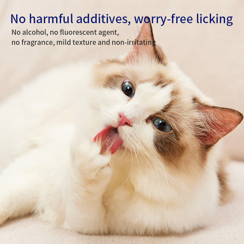 1. Made with a cleansing formula that cleanses and tear-stains, leaving skin feeling clean and fresh.
2. Added hyaluronic acid for a deep cleanse that removes dirt, dander and pet odors.
3. Added plant extracts to cleanse and moisturize skin and hair.
4. Antibacterial and deodorant wipes to effectively prevent the spread of dirt, odor and bacteria.
5. Thick non-woven fabric design, 360 degree clean whole body, dog and cat grooming wipes.