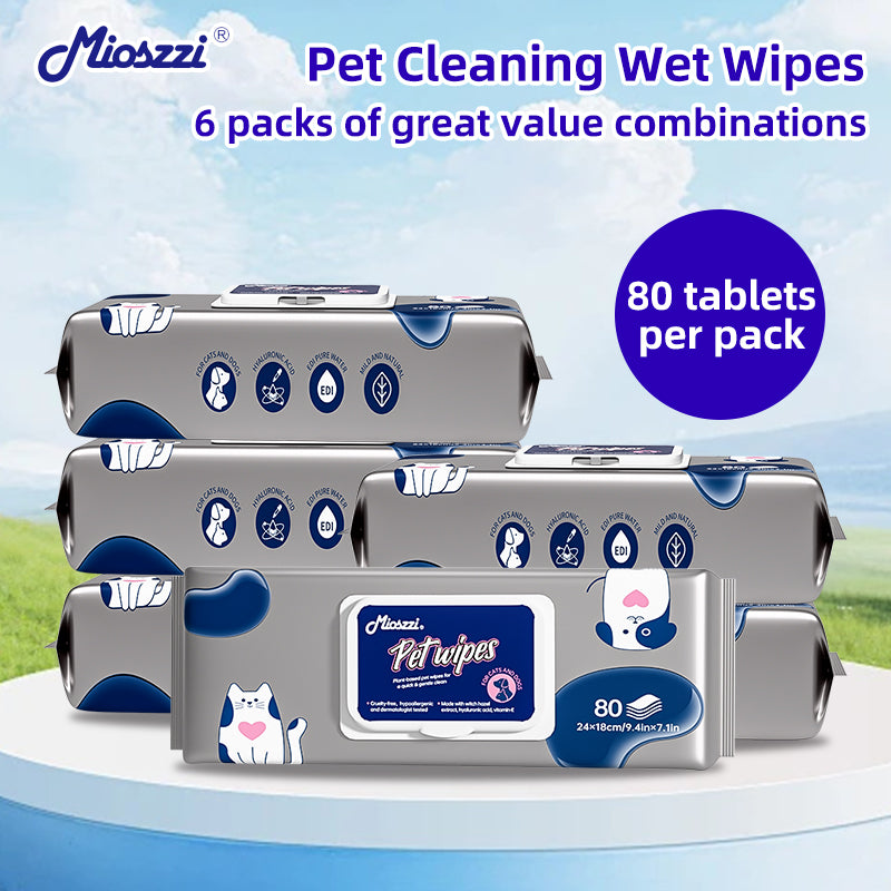 1. Hypoallergenic cleansing formula effectively cleans and removes tear stains for a fresh, clean skin experience.

2. Add hyaluronic acid ingredients, deep clean skin, and easily remove dirt, dander, and pet odor.

3.Witch hazel extract, clean and nourish the skin and hair, care for the health of pets.

4. Antibacterial deodorizing wipes effectively inhibit the growth of dirt, odor, and bacteria to maintain a hygienic environment for pets.

5. Designed with thick non-woven fabric to achieve 360-degree