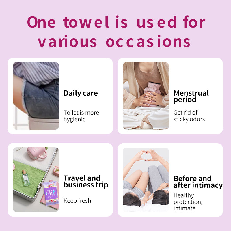 1、Powerful and large size, can replace the toilet paper.

2、Ingredient safety, no propylene glycol, no paraben, effectively reduces irritation.

3、The feminine care wet wipe&nbsp;can removes odor, pH balanced&nbsp;and protect the health of the intimate area.

4、Multifunctional, these feminine care wipes are great for home bathroom use or public restrooms.

5、Gentle and safe, no alcohol, no chemical, no additives, no fluorescents, no fragrance, powerful health protection.
